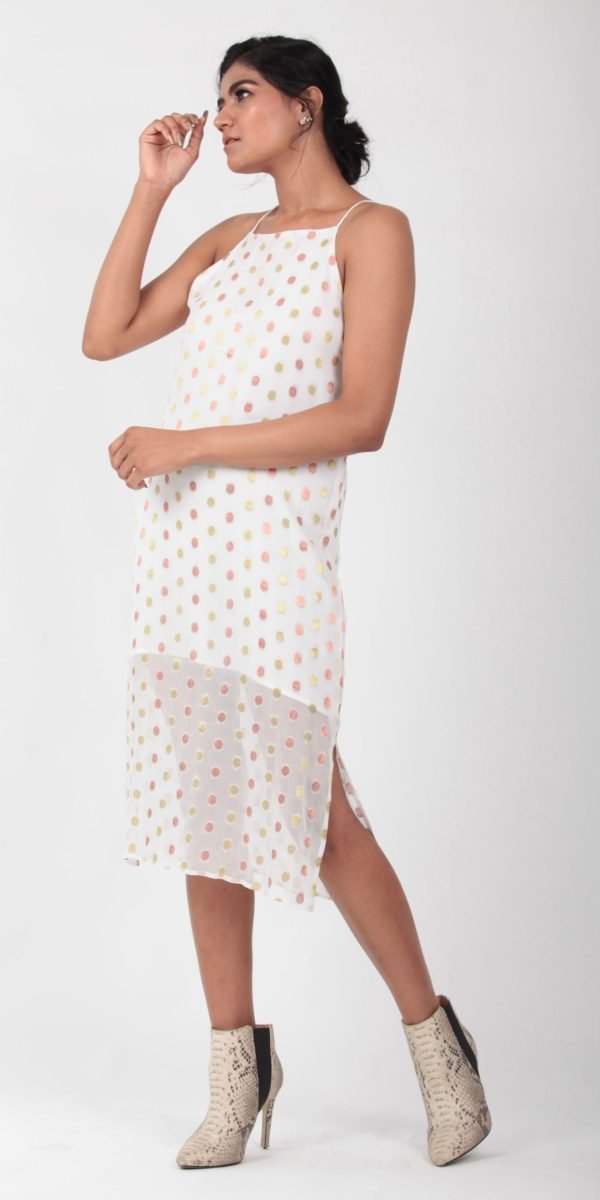 Dotted White Dress